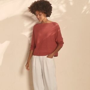 POETRY Linen Raglan Top US 16 Mauve Colorway